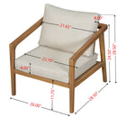 Westin - Outdoor Acacia Wood 4 Pieces Chat Set - Teak / Beige