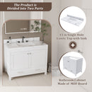 43" Bathroom Vanity With Artificial Marble Carrara Top Set, Multi Functional Bathroom Cabinet With Doors And Drawer - White by Unique Piece Furniture