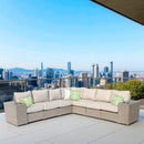 Rattan Sectional Sofa Set With Cushions by HouseOfZazla