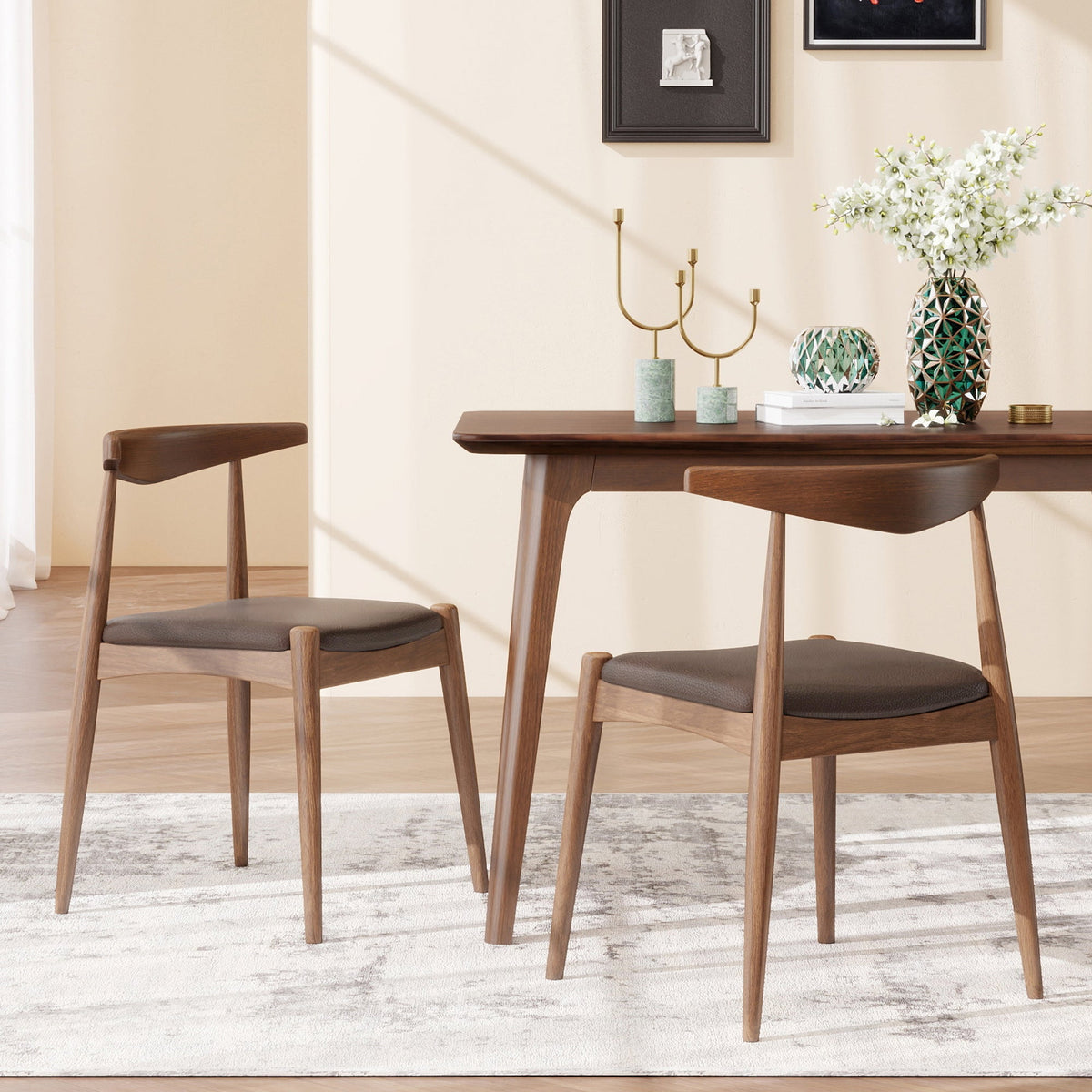 Set of 2 Rubberwood Dining Chairs, photo 2 of 11