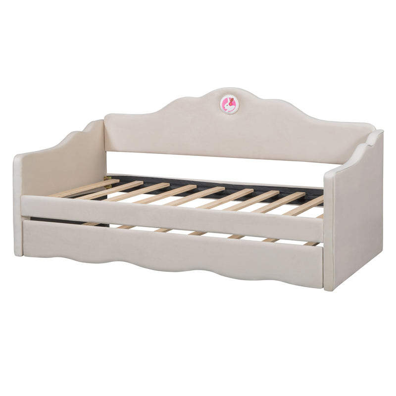 Walker Edison | Twin Upholstered Daybed with Trundle