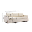 3 Seat Module Sectional Sofa Couch With 2 Ottoman,Seat Cushion and Back Cushion Removable and Washable,Cream