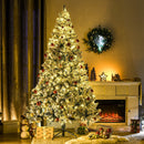 HOMCOM 7.5ft Tall Prelit Artificial Christmas Tree