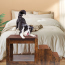 Pet Bunk Bed With Removable Step For Dogs And Cats, Multi-Level Bed Window Perch Seat Platform With Cushion And Cat Scratch Pad, Indoor Use - Dark Brown by HouseOfZazla