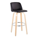 Toriano - Contemporary Fixed Height Barstool & Swivel With Round Footrest (Set of 2) by HouseOfZazla