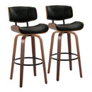 Lombardi - Mid-Century Modern Fixed Height Barstool With Swivel With Round Footrest (Set of 2) by HouseOfZazla