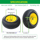 Set of 2 Lawn Mower Tires and Wheel Assembly