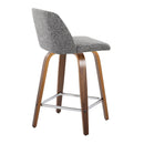 Toriano - Mid Century Modern Fixed Height Counter Stool With Swivel And Square Footrest (Set of 2) by HouseOfZazla