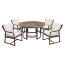 Outdoor Dining Set 5-Piece Patio Table and Chairs with Umbrella Hole