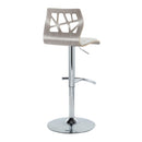 Folia - Contemporary Adjustable Barstool With Swivel With Rounded T Footrest (Set of 2) by HouseOfZazla