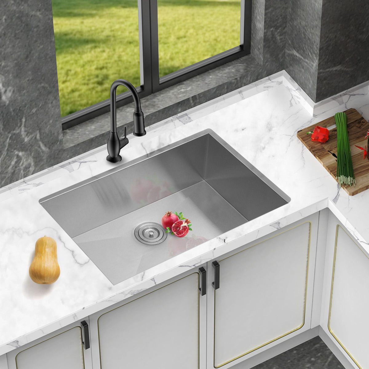 Undermount Stainless Steel Kitchen Sink, Deep Single Bowl Basin, photo 24 of 29