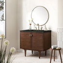 James Martin Amberly 36" Dual Mount Single Bathroom Vanity, Mid-Century Walnut