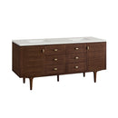James Martin Amberly 72" Dual Mount Double Bathroom Vanity, Mid-Century Walnut