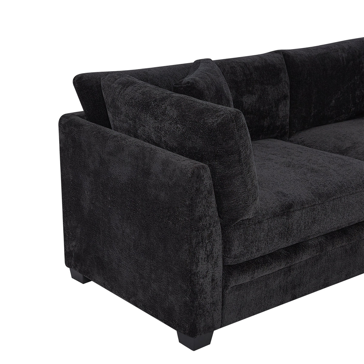 83.50" Modern Flared Arms Sofa (Black), photo 8 of 10