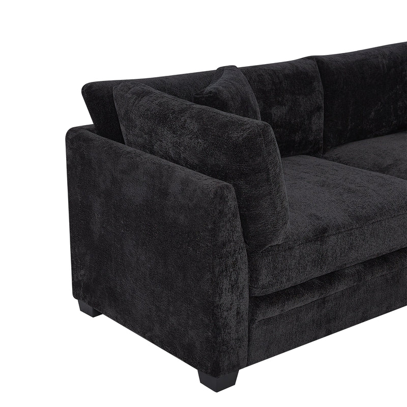 83.50" Modern Flared Arms Sofa (Black), photo 8 of 10