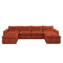 Modern L Shaped Modular Beanbag Sofa, Comfortable Lazy Style, Compression Sponge And Cloth by HouseOfZazla