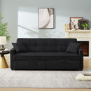 3 In 1 Convertible Sleeper Sofa Bed, Reclining Backrest, Pillows, Pockets by HouseOfZazla