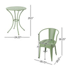 Ambrosia - 3 Piece Bistro Set With Leaf Motifs Top And Seat by HouseOfZazla