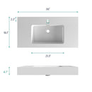 BB02-36-101 Integrated Solid Surface Basin Without Drain and Faucet, Glossy by HouseOfZazla