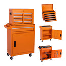 Tool Chest, 5 Drawer Rolling Tool Storage Cabinet With Detachable Top Tool Box, Liner, Universal Lockable Wheels, Adjustable Shelf, Locking Mechanism, Metal Tool Cart For Garage Workshop by HouseOfZazla