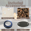 Outdoor Round Propane Fire Pit Table 28-inch, 40,000 BTU by HouseOfZazla