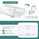 30" Bathroom Vanity with Sink, Bathroom Storage Cabinet with Doors and Drawers, Solid Wood Frame, Ceramic Sink, Grey