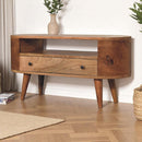 Solid Wood Mini Rounded Entertainment Unit, Nordic Legs