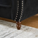 Chesterfield 3 And 2 Seater Upholstery Sofa With Roll Armrest & Nailhead Fabric Couch by HouseOfZazla