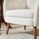 Accent Chair With Birch Wood Legs - White by HouseOfZazla