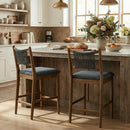 Arno Indoor Upholstered Wooden Counter Stool by HouseOfZazla