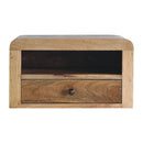 Chunky Floating Bedside, 1-Drawer, 1 Open Slot, Oak-ish