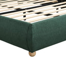 Queen Size Upholstered Platform Bed Frame with Rounded Corners Curved Headboard by HouseOfZazla