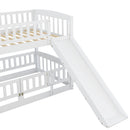 Low Bunk Bed With Slide, Fence And Ladder by HouseOfZazla