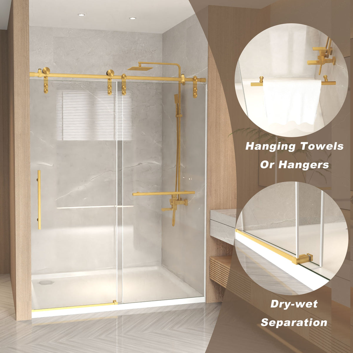 44-48" x 76" Frameless Sliding Shower Door, photo 6 of 10