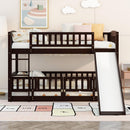 Low Bunk Bed With Slide, Fence And Ladder by Unique Piece Furniture
