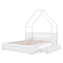 House Style Platform Bed With Guardrail And 2 Drawers by HouseOfZazla