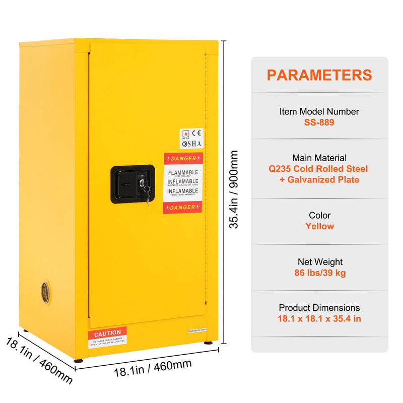 Galvanized Steel Flammable Storage Cabinet, photo 9 of 10
