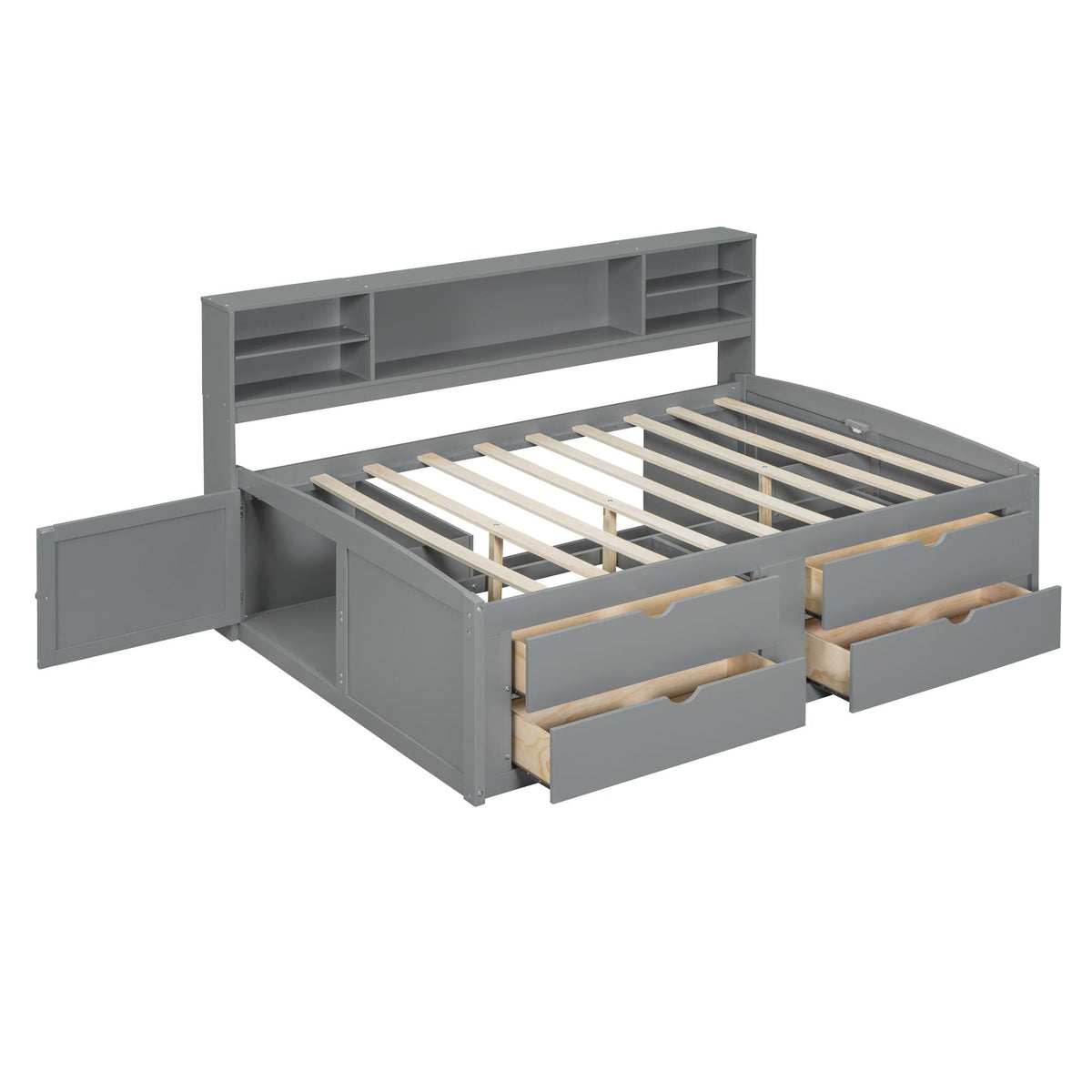Daybed With 2 Bedside Cabinets, Upper Shelves And 4 Drawers, photo 19 of 21