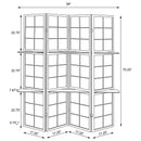 4 Panel Folding Screen With Shelves - Brown