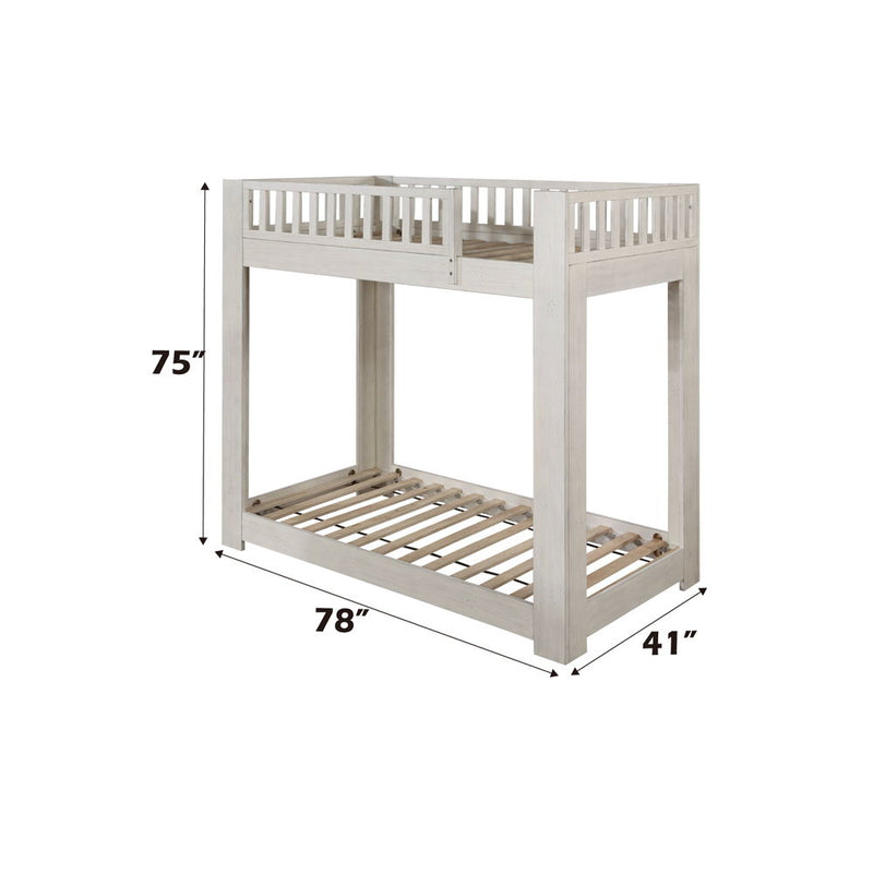 Cedro - Twin Over Twin Bunk Bed - Weathered White, photo 4 of 4