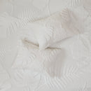 3 Piece Tufted Cotton Chenille Palm Comforter Set Off-White Full/Queen