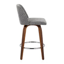 Toriano - Mid-Century Modern Fixed Height Counter Stool With Round Footrest (Set of 2) by HouseOfZazla