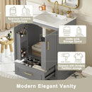 Bathroom Vanity With Sink, 1 Divided Drawer And 2 Soft Close Doors With Double Shelf by HouseOfZazla
