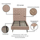 Crosby - Bed With Upholstered Headboard And Slats by HouseOfZazla