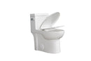 15 1/8 Inch 1.28 GPF 1-Piece Elongated Toilet with Soft-Close Seat - Gloss White 23T03-GW