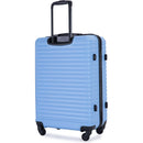 3 Piece Luggage Sets ABS Lightweight Suitcase with Two Hooks, Spinner Wheels, TSA Lock, (20/24/28) LIGHT BLUE