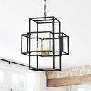 4 Light Metal Lantern Tiered Pendant Hanging Light Fixtures, Industrial Farmhouse Adjustable Height Chandeliers For Dining Room Hallway Foyer Entryway (E12 Bulbs Not Included) by Unique Piece Furniture