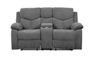 Kalen - Chenille Loveseat With Console - Gray by HouseOfZazla