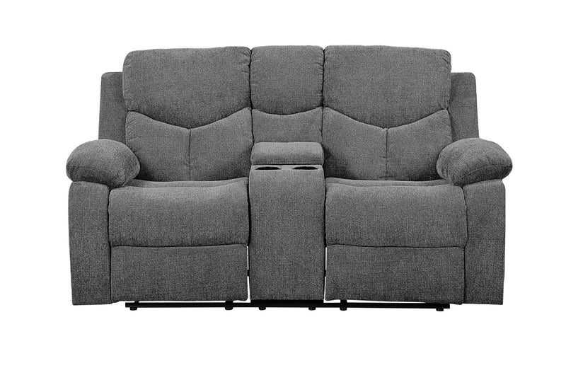 Kalen - Chenille Loveseat With Console - Gray, photo 5 of 7