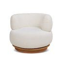 Fuji - 360 Swivel Low Barrel Back Accent Chair - Ivory White by HouseOfZazla